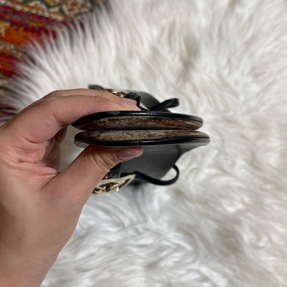 Vintage Gucci Leather Kitten Heels Heart Logo - Picture 3 of 9